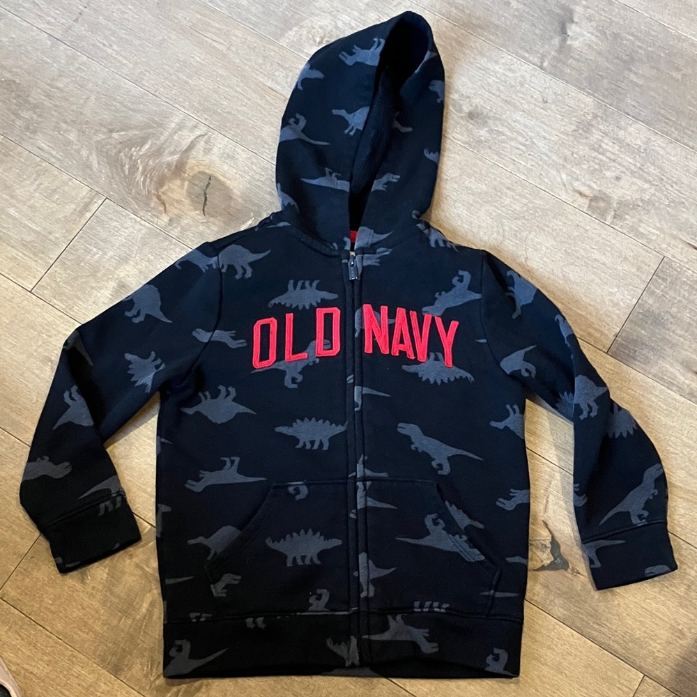 Old Navy Kids Dinosaur Hoodie - Black and Gray